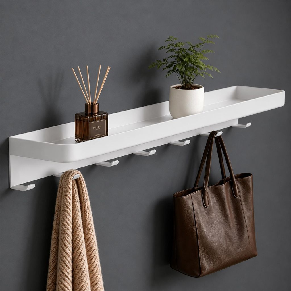 Mai & Mai Wandgarderobe mit Ablage, Garderobenleiste Inkl.7 Produktbild 