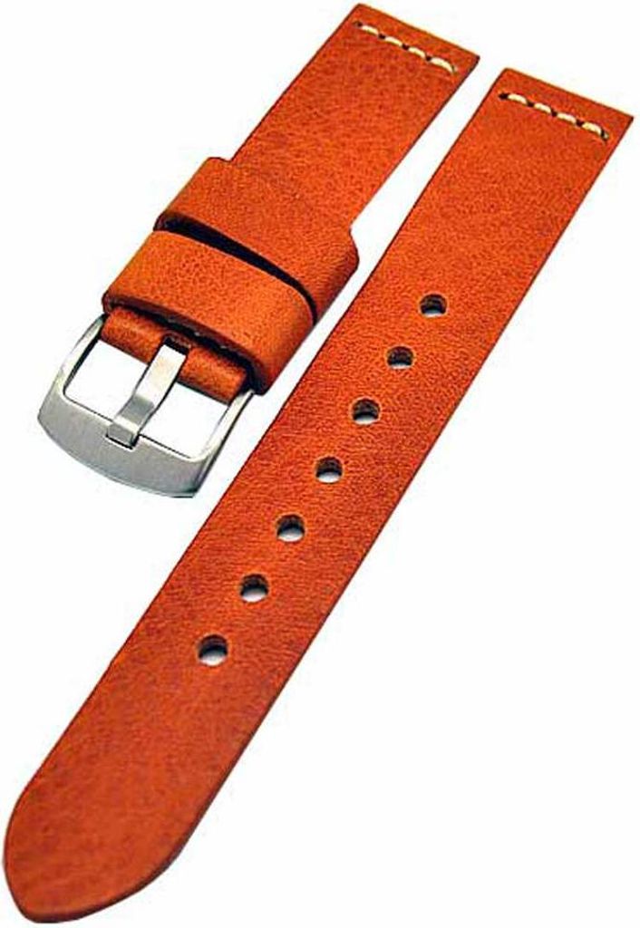 Uhrenarmband Ravenna XL extra lang hellbraun 24mm Kalbleder NEU