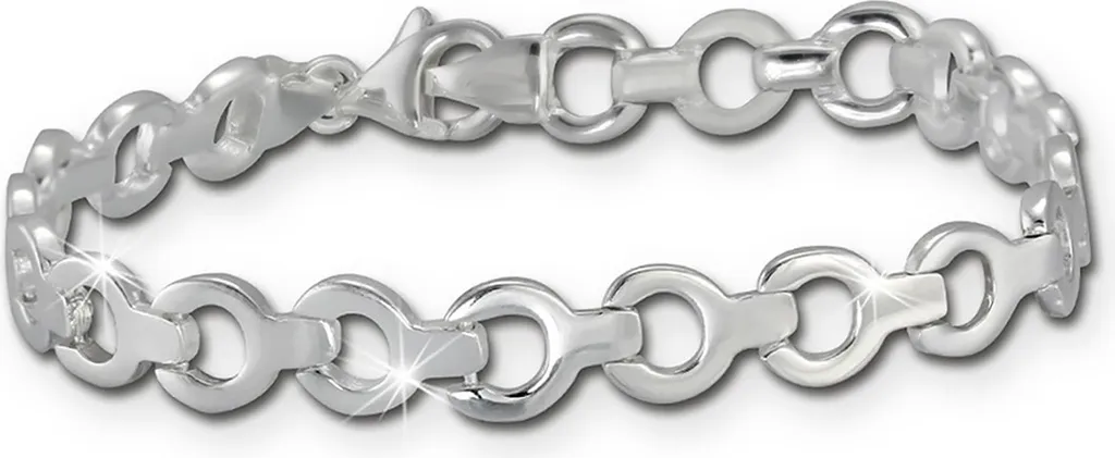 Bracelet en argent 19cm rond mat idéal pour cadeau femme SilberDream