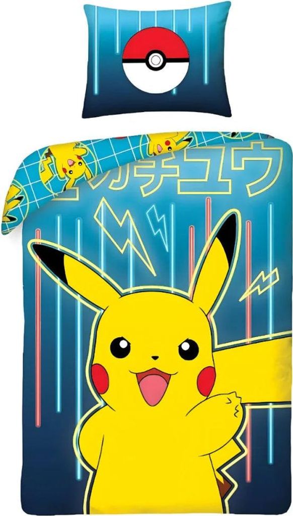 Pokemon Pikachu Kinder Bettwäsche Set 135/140x200 60x70 cm