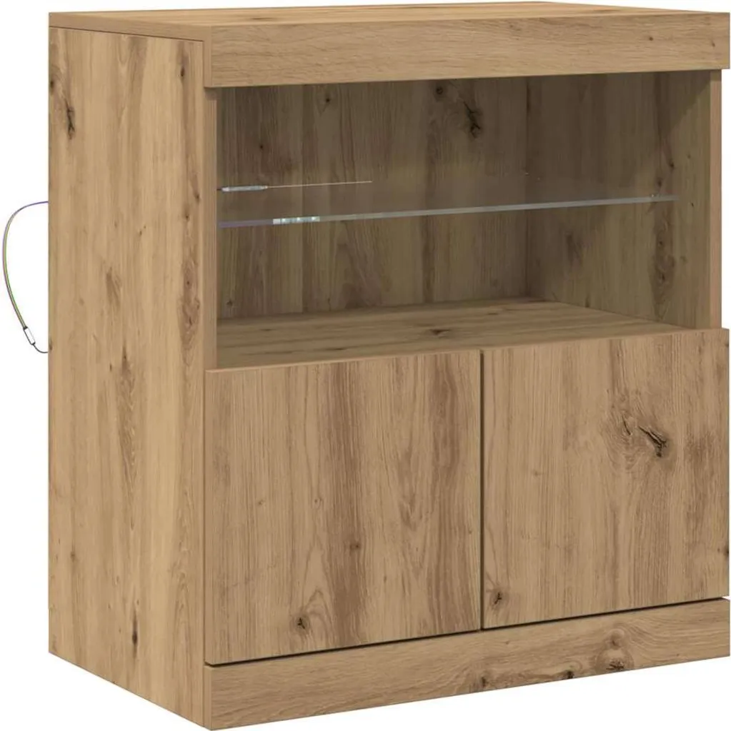 Madia LED Marrone SYFAX™ 60,5x37x67 cm | Mobile Soggiorno Moderno