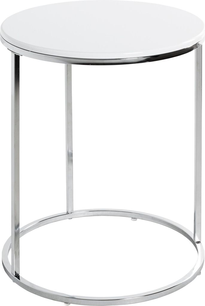 HAKU Beistelltisch chrom, weiß - MDF, Metall, B/H/T: 40x50x40 cm