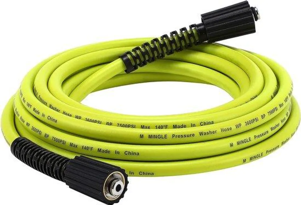 Tuyau nettoyeur haute pression 7,6 m x 6 mm flexible de rechange noir