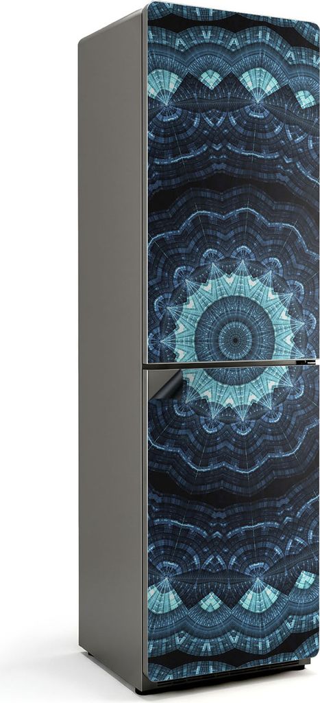 Geometrisches Mandala-Muster – Magnetische Kühlschrank Abdeckung – Dekorfolie magnetisch Küche – Kühlschrank Magnet Deko – selbstklebend...