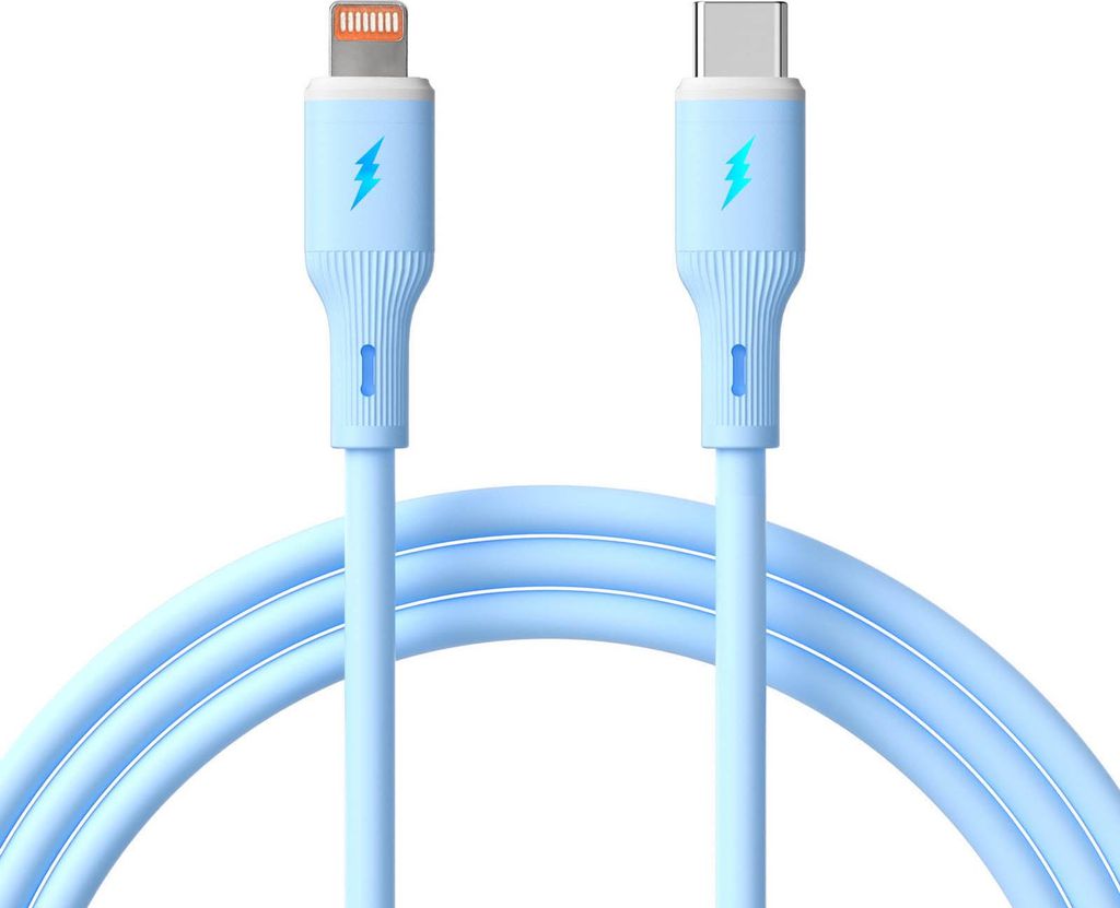 Kabel USB type C / Lightning 1m AK-USB-72 30W Silikon Blau Produktbild 
