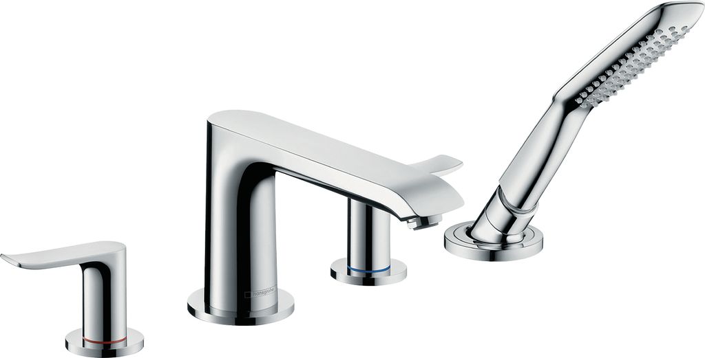Hansgrohe Metris 4-Loch Wannenarmatur Fertigset Chrom Wannenrandmontage