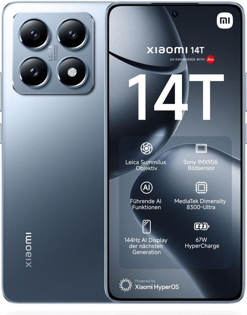 Xiaomi 14T Pro/12GB/1TB/Titan Blue Produktbild 