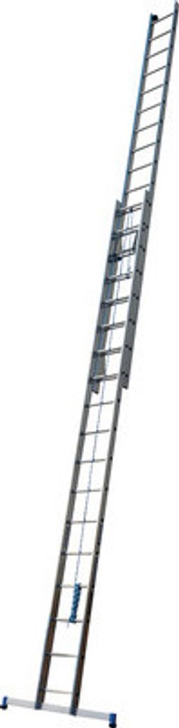 WERNER Seilzugleiter Aluminium 2-teilig 2 x 18 Sprossen Produktbild 