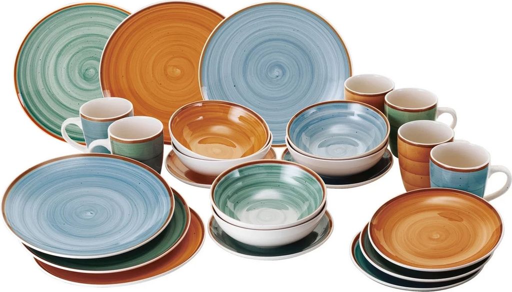 Kombiservice Geschirr-Set, Magnifica (24-tlg), für 6 Personen, Steingut