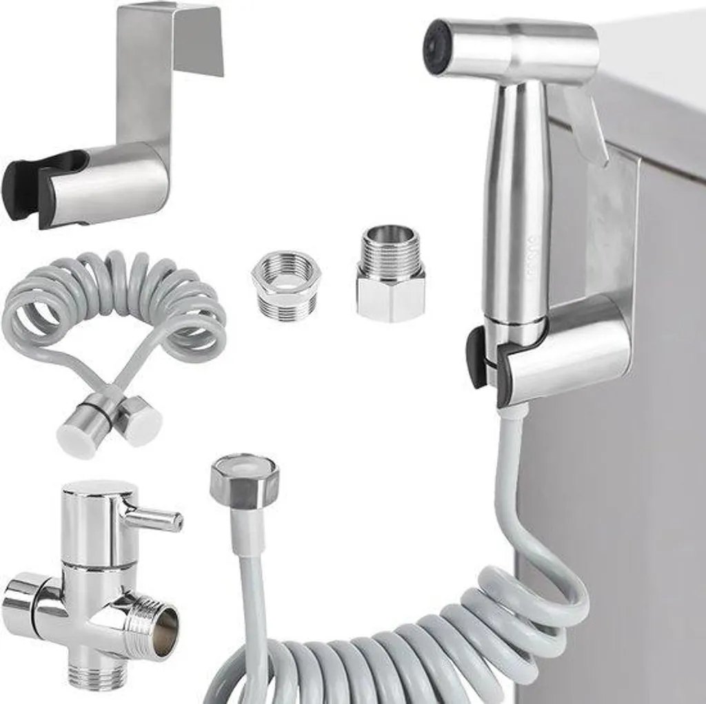Douchette de bidet en acier inoxydable brossé pour hygiène intime