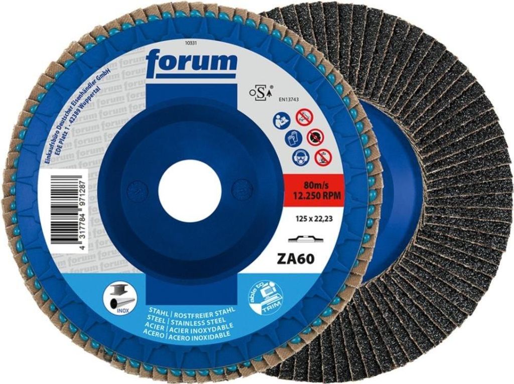 Forum Fächerschleifscheibe 115mm, gewölbt, ZK 60 trimmbar
