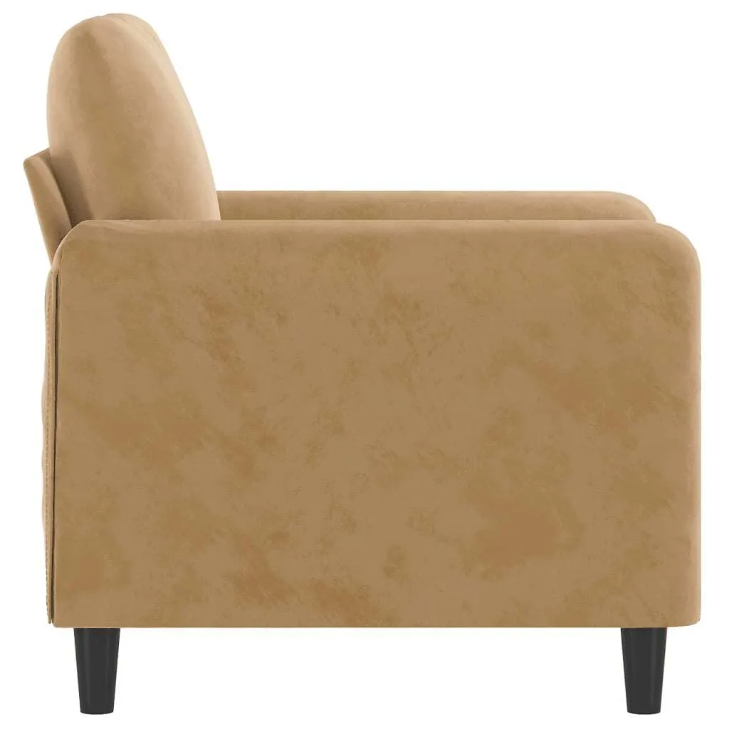 vidaXL Poltrona marrone 60 cm in velluto - 4