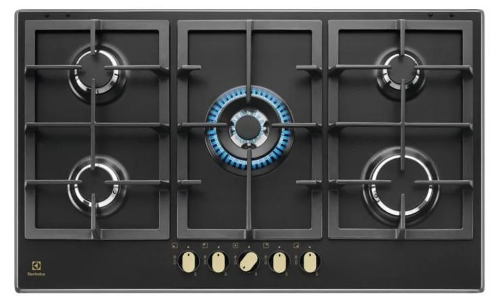 Table de cuisson gaz Electrolux KGS9536RN Noir de 90 cm avec 5 brûleurs