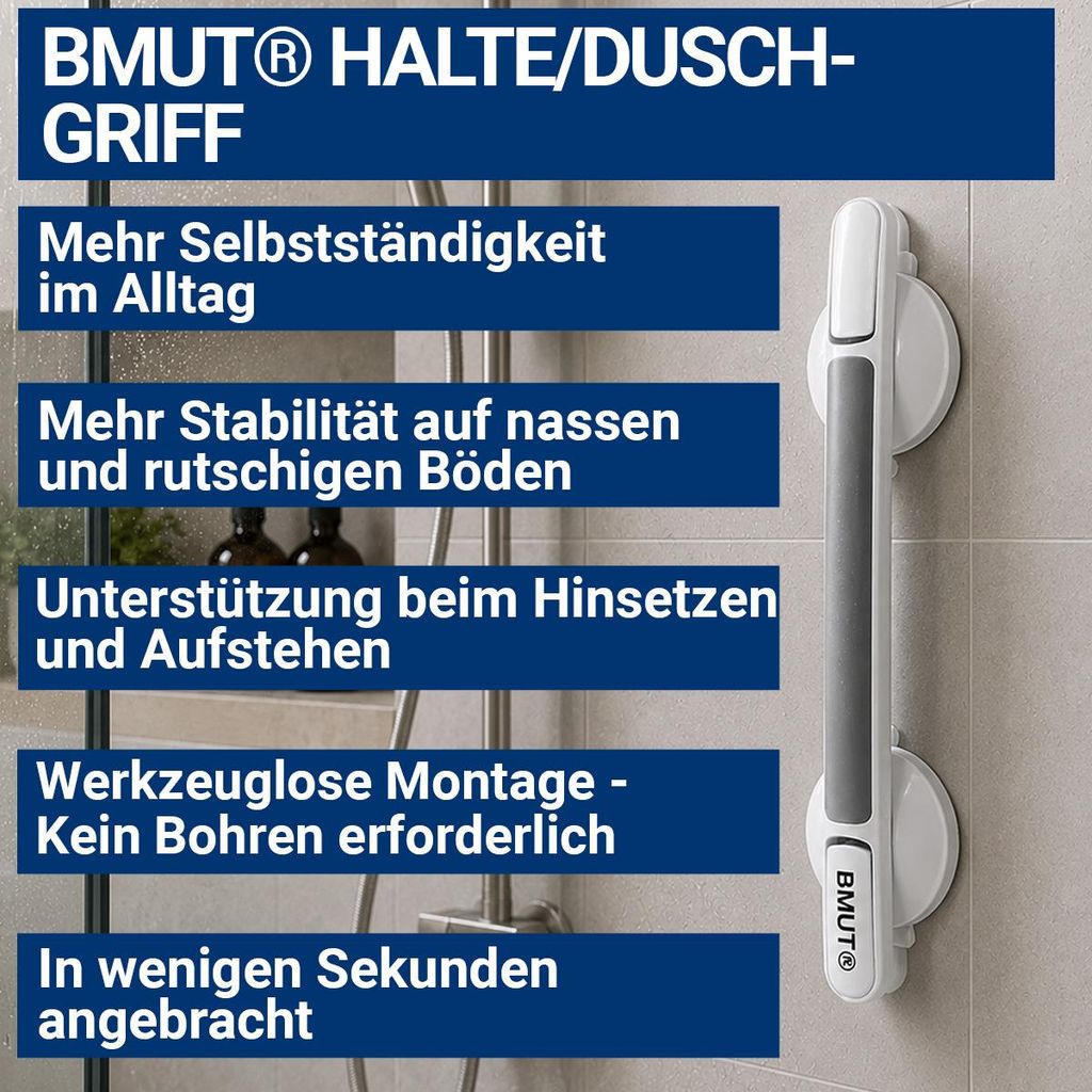 Haltegriff Dusche mit Saugnapf – Duschgriff, Haltegriff