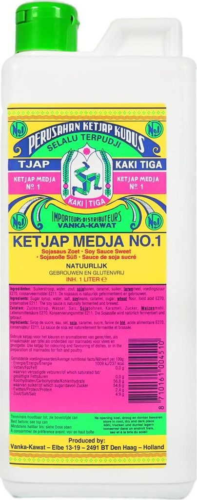 Kaki Tiga Ketjap Medja n° 1, bidon de 1 000 ml (sauce soja Image du produit 