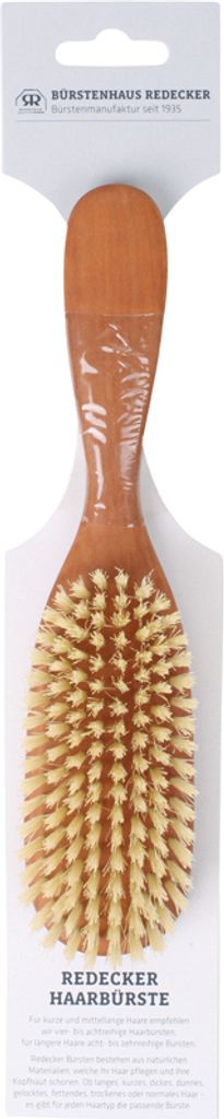 Holzhaarbürste länglich mit hellen Borsten 20 cm
