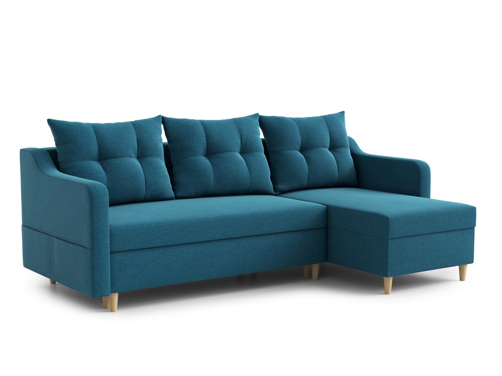 AX LIVING Eckcouch mit Bettfunktion Balerno 224cm – Modernes Design in Türkis