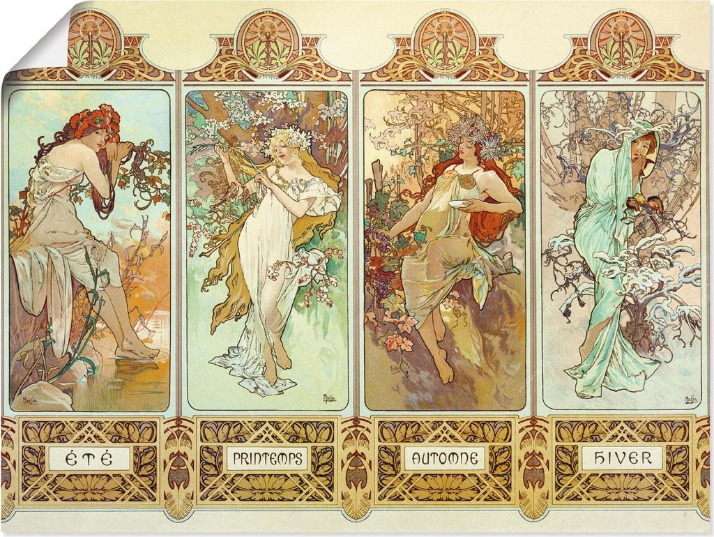 ARTland Poster Die vier Jahreszeiten, 1896 Größe: 80x60 cm
