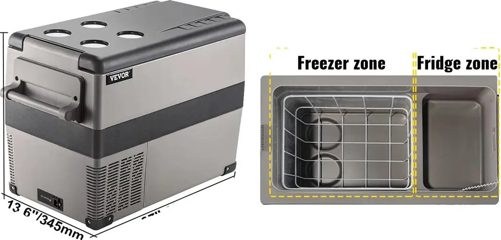 Frigo portable 12/24V grande capacité 45L, froid négatif jusqu'à -20°C