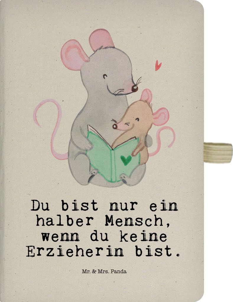 Mr. & Mrs. Panda Tagebuch Erzieherin Herz - Transparent - Geschenk, Jubiläum, Kindergarten, Ausbildung, Lustig, Studium, Spruch, notizbuch, Skizze...