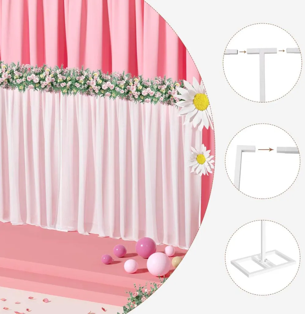 Structure décorative stable pour arche de mariage 3x6m en métal blanc