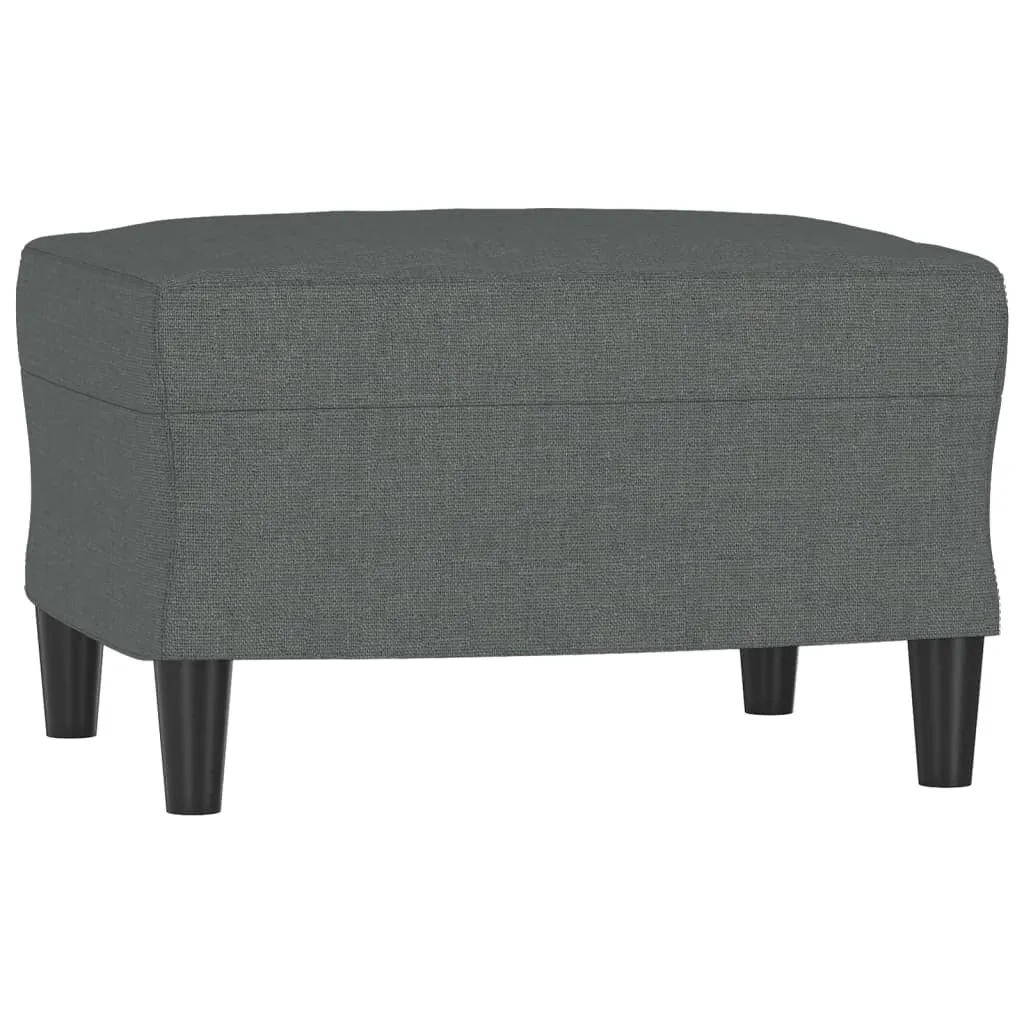 Sgabello in Tessuto Grigio Scuro 60x50x41 cm | Poggiapiedi Design Moderno