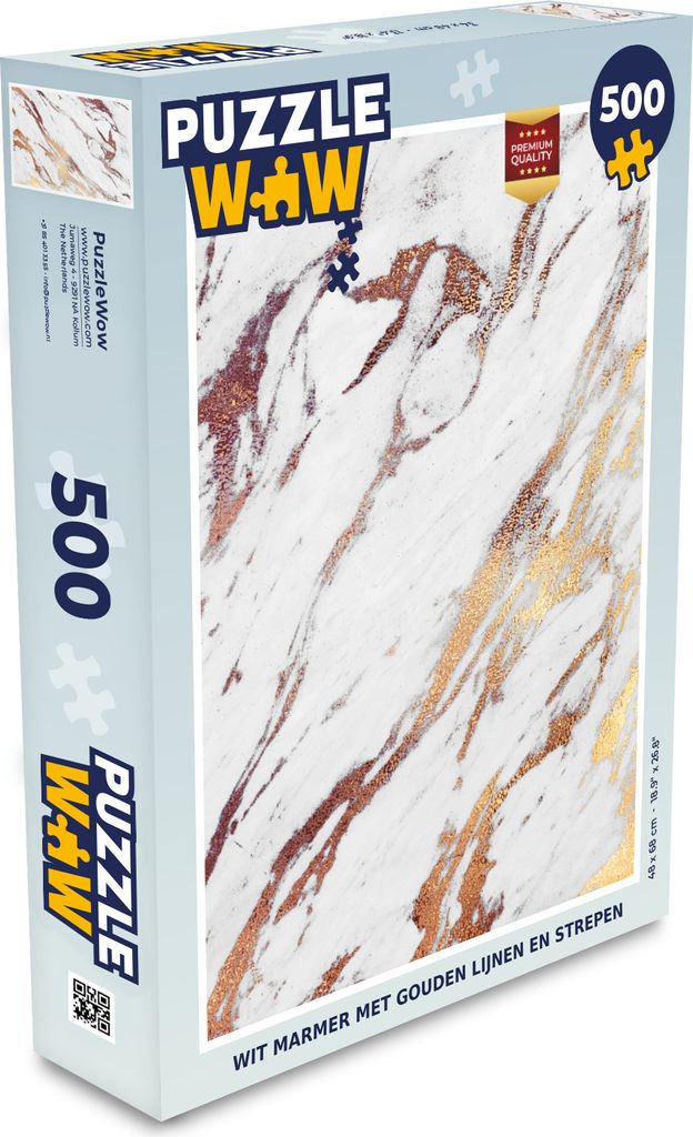 MuchoWow Puzzle 500 Teile Marmor - Gold - Kupfer - Weiß - Denken - Spiel - Toy