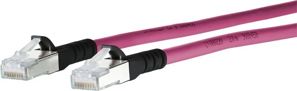 Câble Ethernet Cat6a 3m Magenta METZ CONNECT double blindage SF-FTP