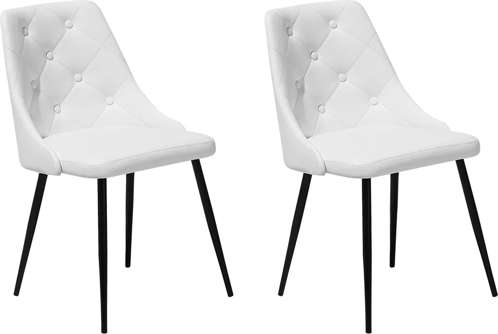 Chaise de salle à manger moderne Beliani blanche et noire lot de 2