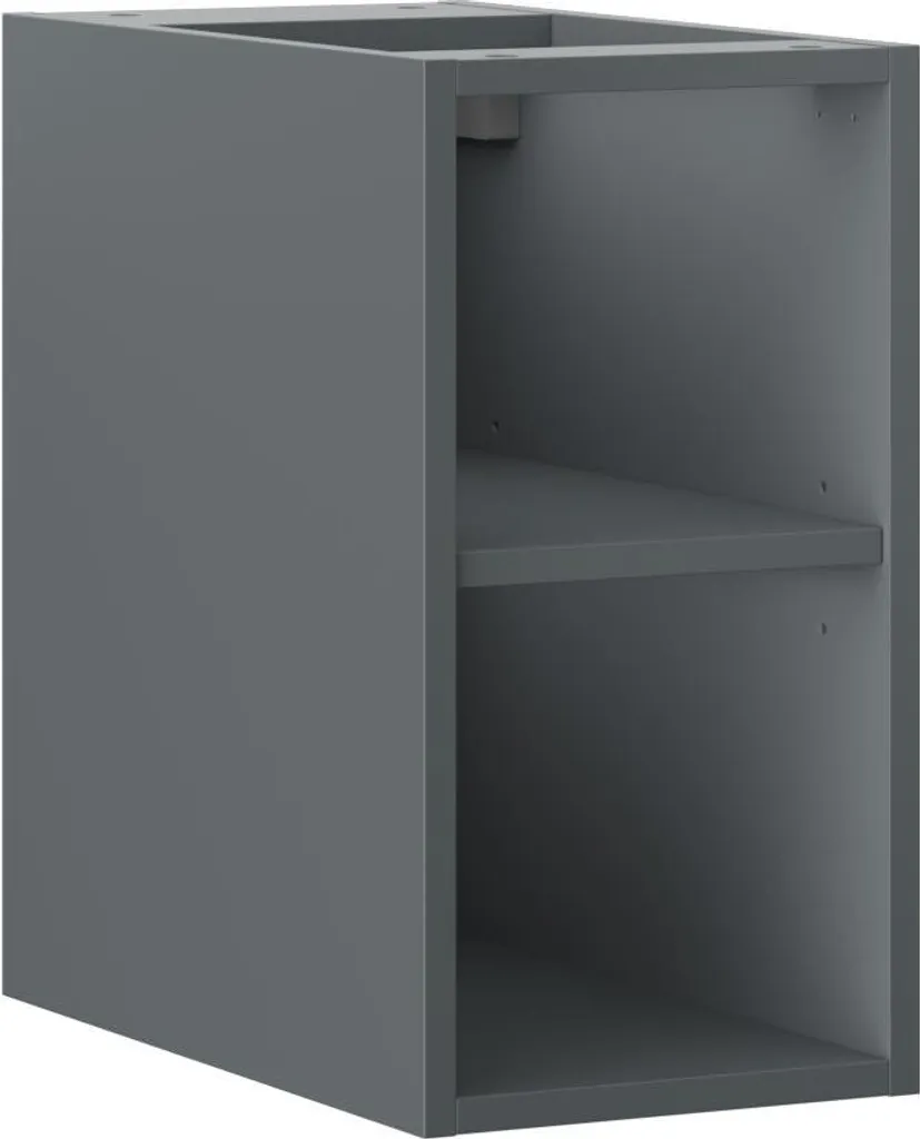 Armoire ouverte de salle de bain graphite mat avec étagère 25cm