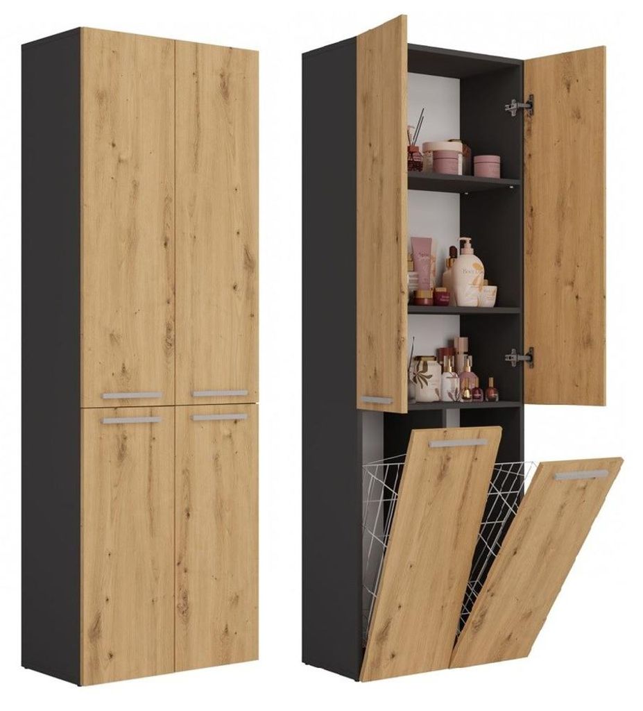 Topeshop NEL 2K DD ANT/ART KP, Graphit, Eiche, Frei Produktbild 