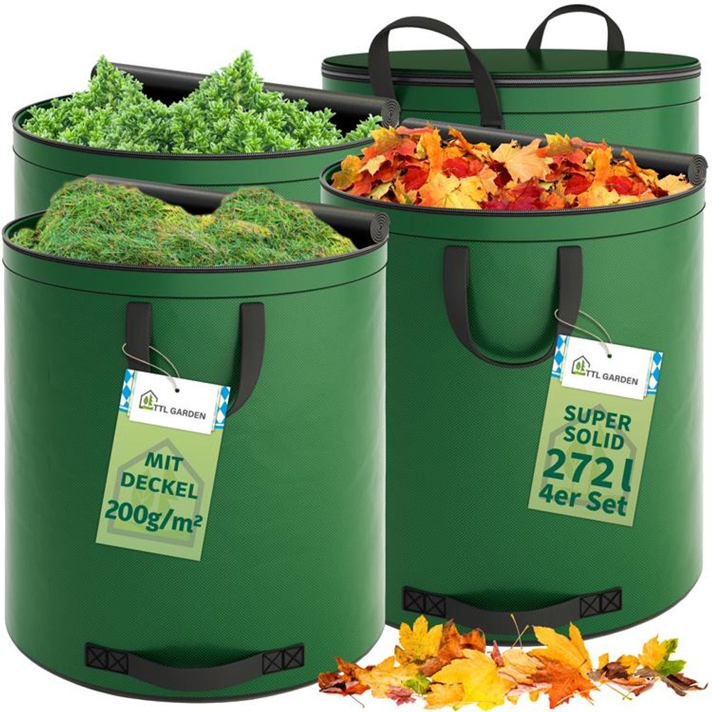 TTL GARDEN 4x272L SUPER SOLID Gartensack mit Deckel Produktbild 