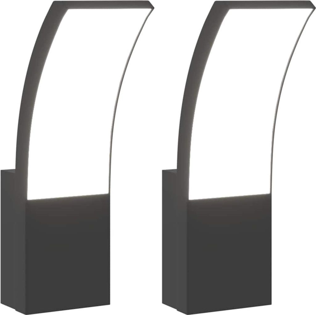 vidaXL LED-Außenwandleuchten 2 Stk. Schwarz Aluminiumdruckguss