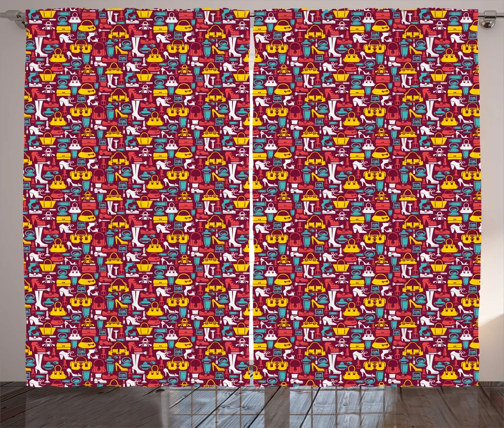 Rideaux Décoratifs pour Salon Grand Format 280x225 cm Multicolores