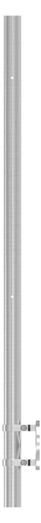 | Edelstahl Geländerpfosten V2A Wandmontage, 42,4 x 2,0mm, Länge 1190mm, 4x M8 Gewinde, 180°