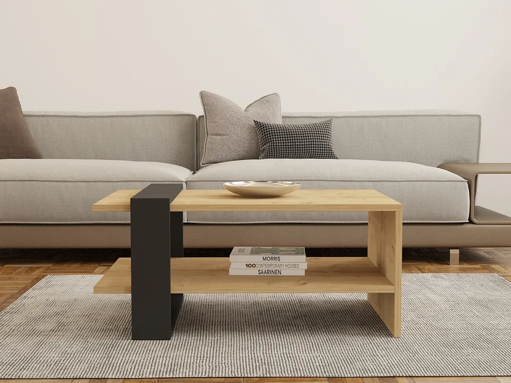 Table Basse Rectangulaire Anthracite Yonca pour Salon Contemporain