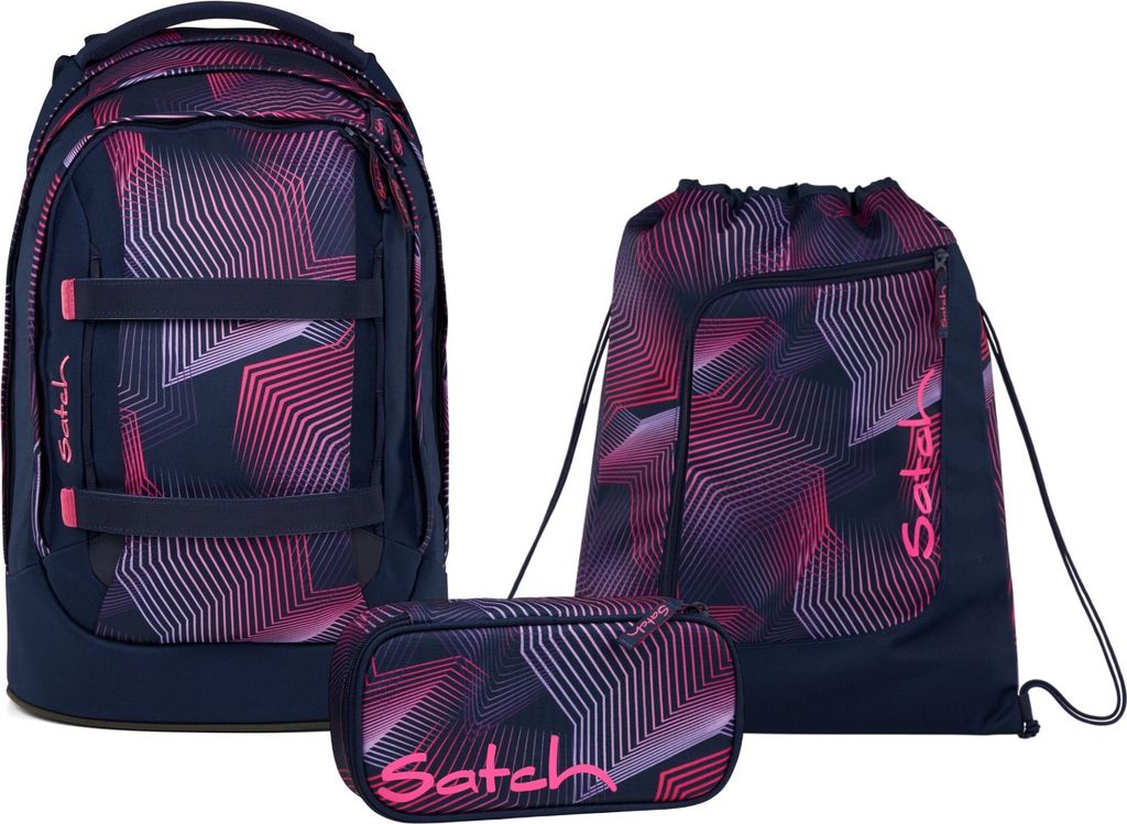 Satch Schulrucksack-Set PACK Seismic Pink 3-teilig, ab 5. Klasse