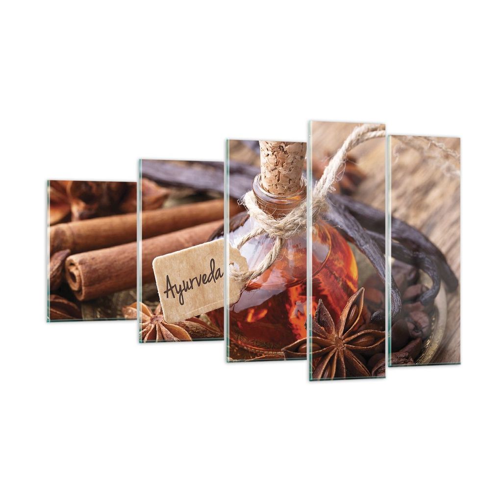 Bilder auf glas - 5 Teile - Ayurwenda Anis Vanille - 100x60cm - Glasbilder - Wandbilder - Bilder - zum Aufhängen bereit - Wanddekoration aus Glas ...