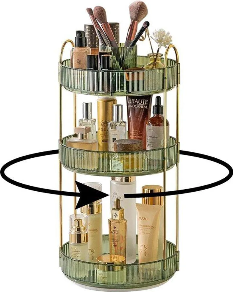 Organiseur rotatif gain de place pour coiffeuse : parfums et cosmétiques