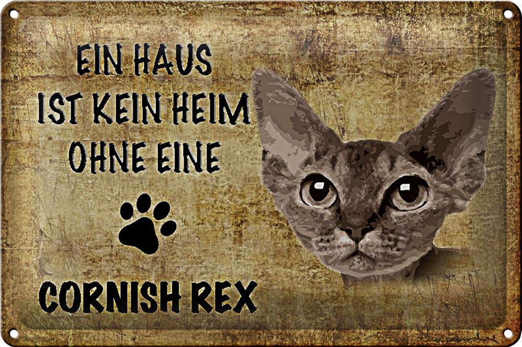 Blechschild Spruch 30x20cm Cornish Rex Katze