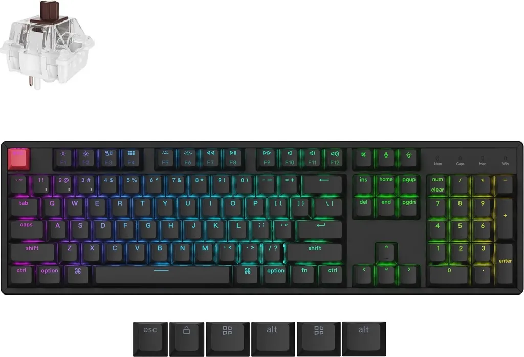 Clavier Mécanique pour Productivité Keychron K10 QMK V2 RGB Brown US