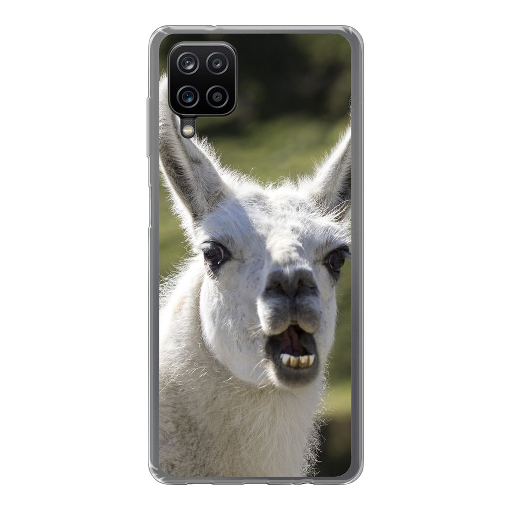 MuchoWow Handyhülle Schutzhülle Hülle für Samsung Galaxy A12 Lama - Lustig - Kinder - Jungen - Mädchen - Kinder Silikon Softcase Handy Hüll...