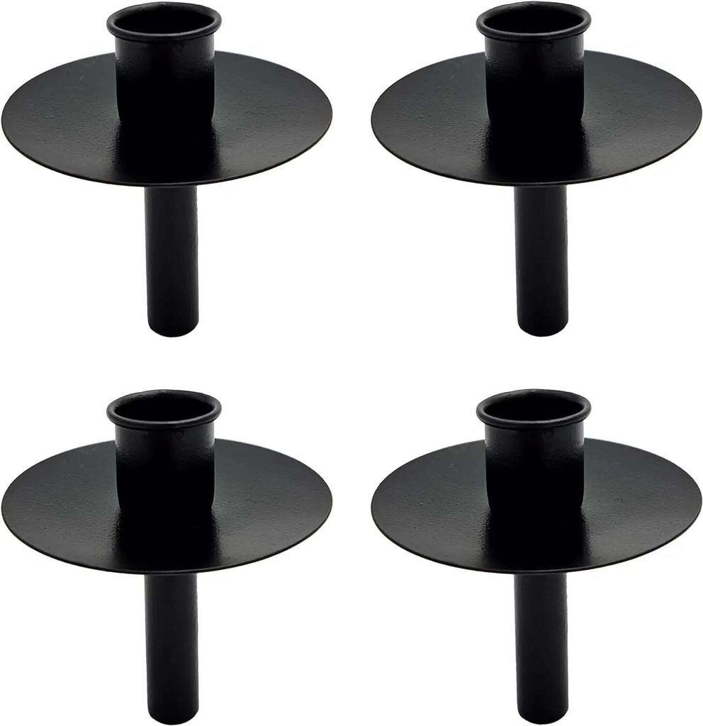 4 STÜCK Kerzenhalter für Flaschen Metall schwarz Kerze Produktbild 