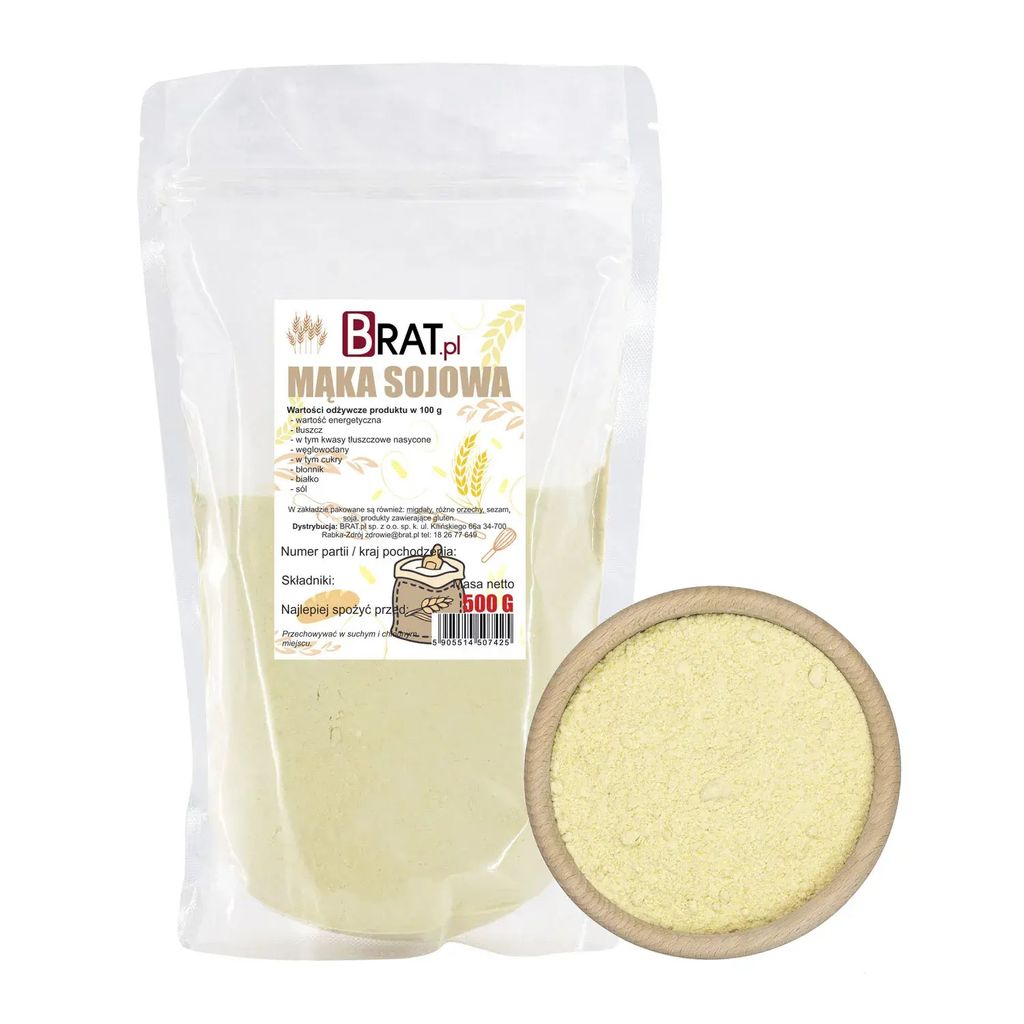 Farina di soia 500g Brat.pl Immagine del prodotto 