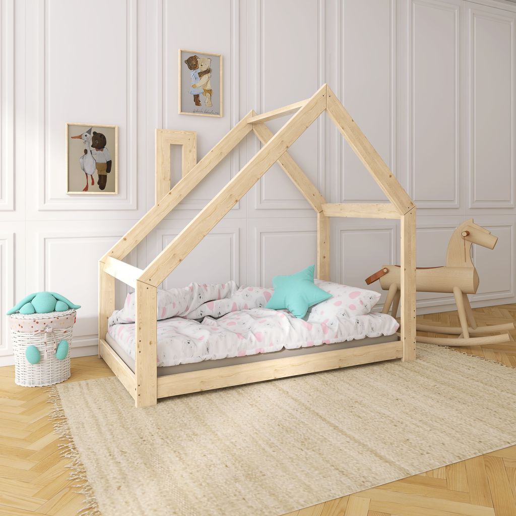 NeeSleep® Hausbett 90x200 cm mit Rausfallschutz und Produktbild 