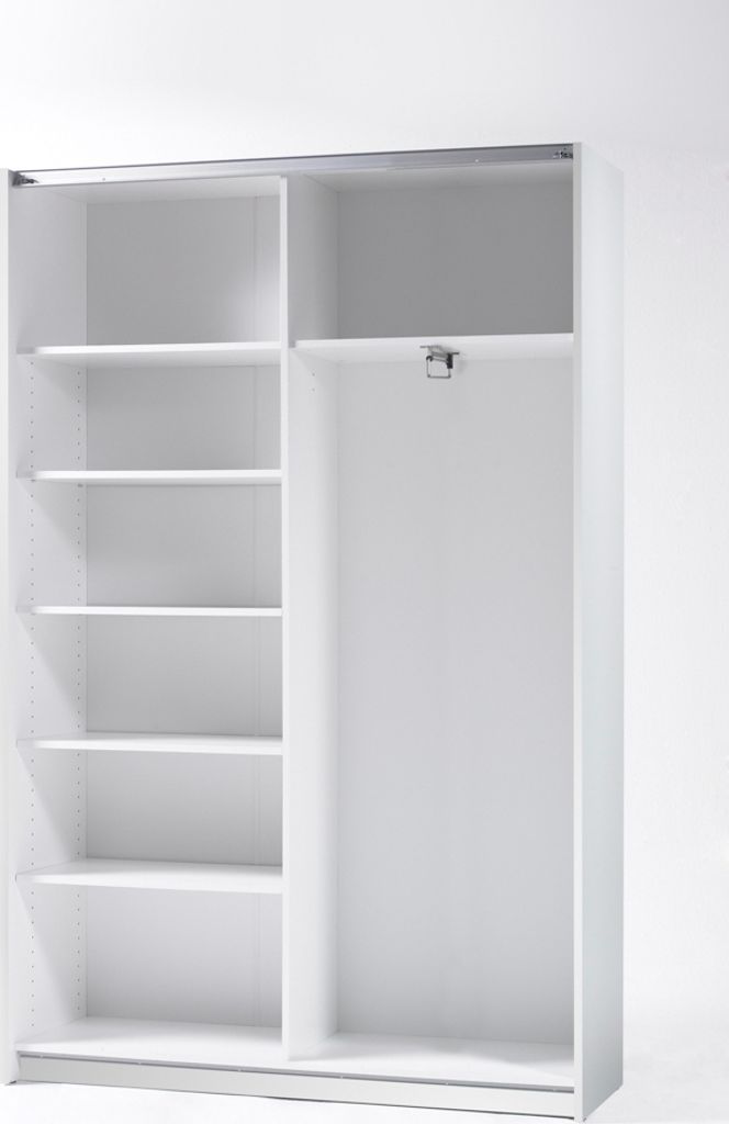Fast Schiebetürenschrank 125 cm Weiß Produktbild 4