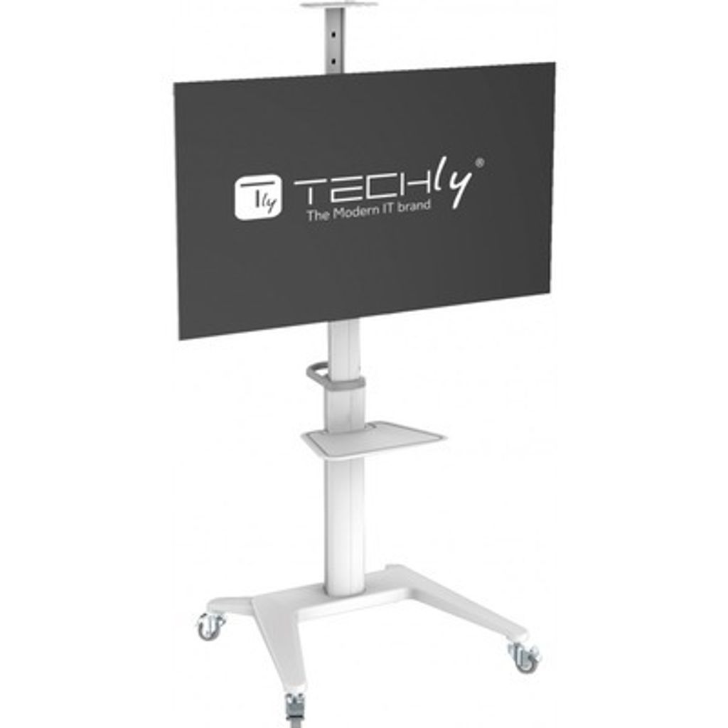 Techly ICA-TR48W Multimedia-Wagen/Ständer Weiß Flachbildschirm