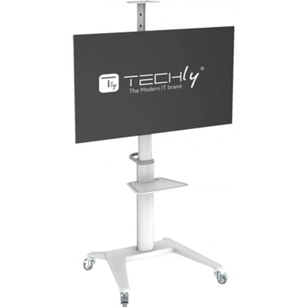 Support TV sur Roulettes Blanc Techly ICA-TR48W pour Écrans et Moniteurs