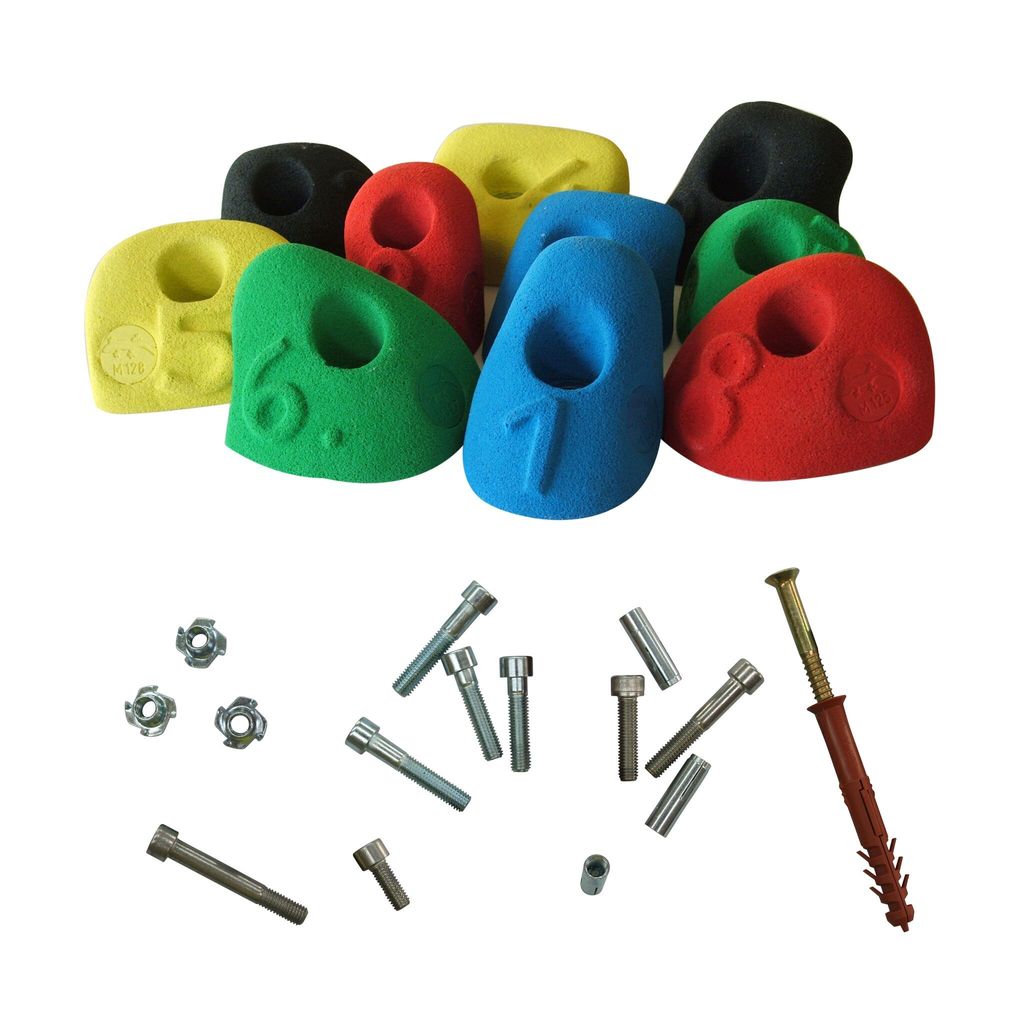 Sport-Thieme Klettergriff-Set "Ziffern", Mit Befestigungsmaterial für Betonwand