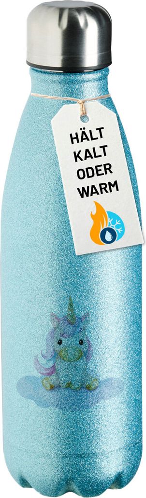 Huuraa Trinkflasche Einhorn Fabelwesen 500ml Blue Edelstahl Wasserflasche Trinkflasche Geschenkidee
